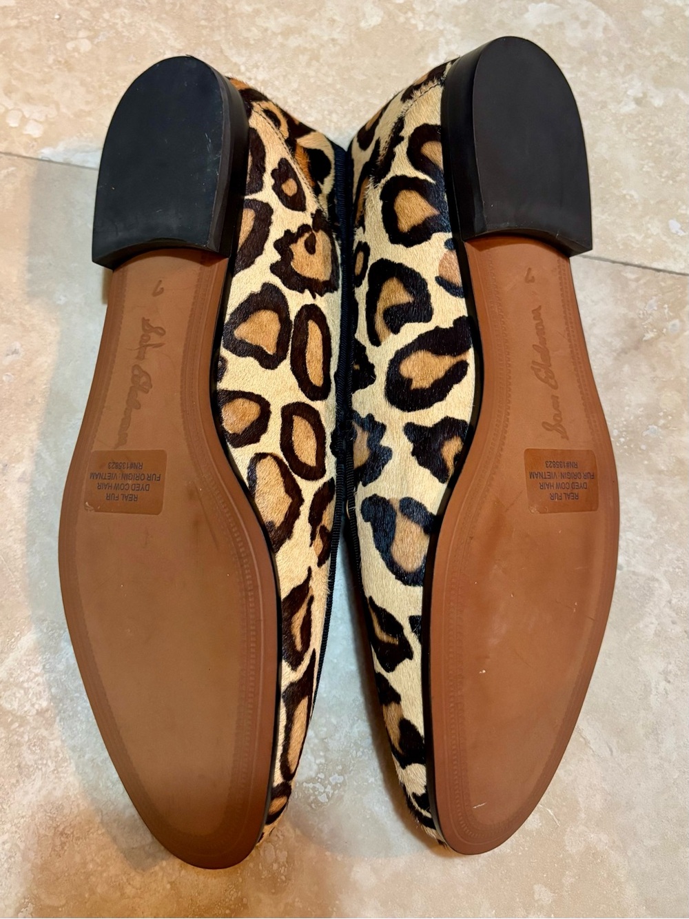 Sam Edelman Leopard Print Chain-Accent Women’s Loafers Tan/Black size 7 Like new - Picture 3 of 6